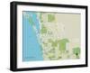 Political Map of Bonita Springs, FL-null-Framed Art Print