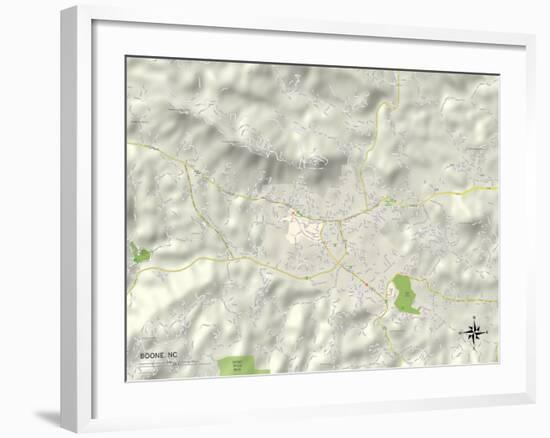 Political Map of Boone, NC-null-Framed Art Print