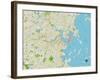 Political Map of Boston, MA-null-Framed Art Print