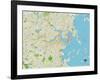 Political Map of Boston, MA-null-Framed Art Print