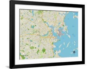 Political Map of Boston, MA-null-Framed Art Print