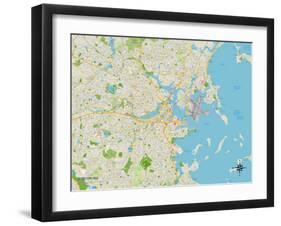 Political Map of Boston, MA-null-Framed Art Print