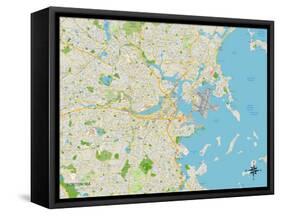 Political Map of Boston, MA-null-Framed Stretched Canvas