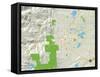 Political Map of Boulder, CO-null-Framed Stretched Canvas