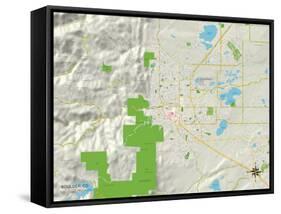 Political Map of Boulder, CO-null-Framed Stretched Canvas