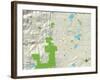 Political Map of Boulder, CO-null-Framed Art Print