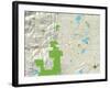 Political Map of Boulder, CO-null-Framed Art Print