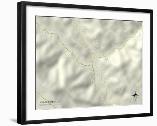 Political Map of Boulder Creek, CA-null-Framed Art Print