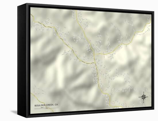 Political Map of Boulder Creek, CA-null-Framed Stretched Canvas