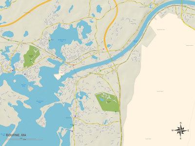 'Political Map of Bourne, MA' Prints | AllPosters.com
