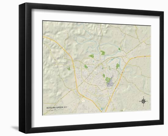 Political Map of Bowling Green, KY-null-Framed Art Print