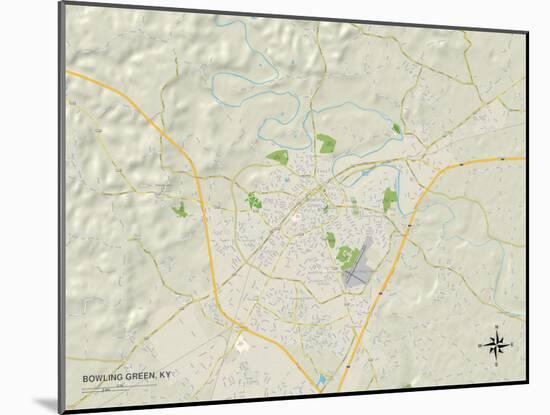 Political Map of Bowling Green, KY-null-Mounted Art Print