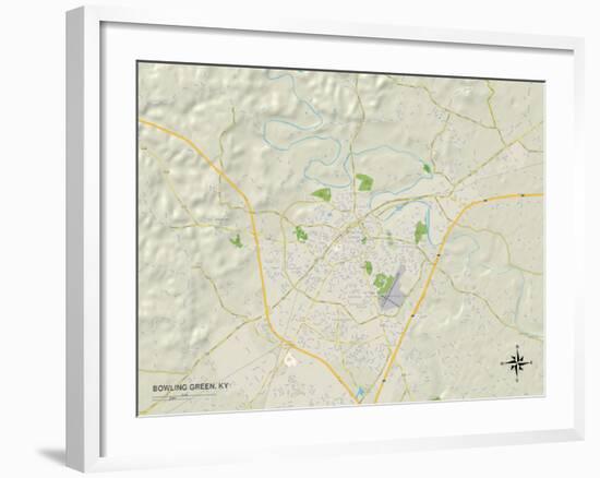 Political Map of Bowling Green, KY-null-Framed Art Print