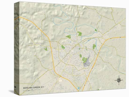 Political Map of Bowling Green, KY-null-Stretched Canvas