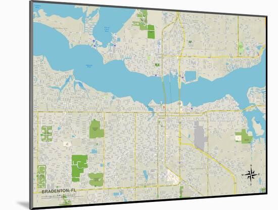 Political Map of Bradenton, FL-null-Mounted Art Print