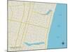 Political Map of Bradley Beach, NJ-null-Mounted Art Print