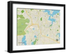 Political Map of Braintree, MA-null-Framed Art Print