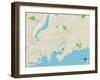 Political Map of Branford, CT-null-Framed Art Print