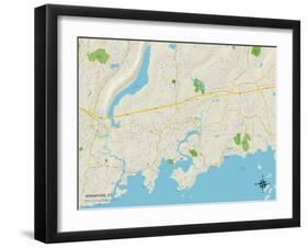 Political Map of Branford, CT-null-Framed Art Print