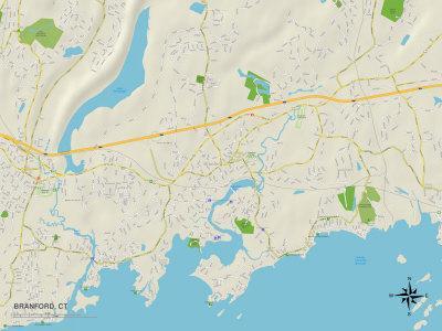 'Political Map of Branford, CT' Print | AllPosters.com