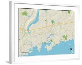 Political Map of Branford, CT-null-Framed Art Print