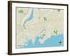 Political Map of Branford, CT-null-Framed Art Print