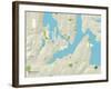 Political Map of Bremerton, WA-null-Framed Art Print