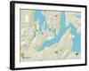 Political Map of Bremerton, WA-null-Framed Art Print