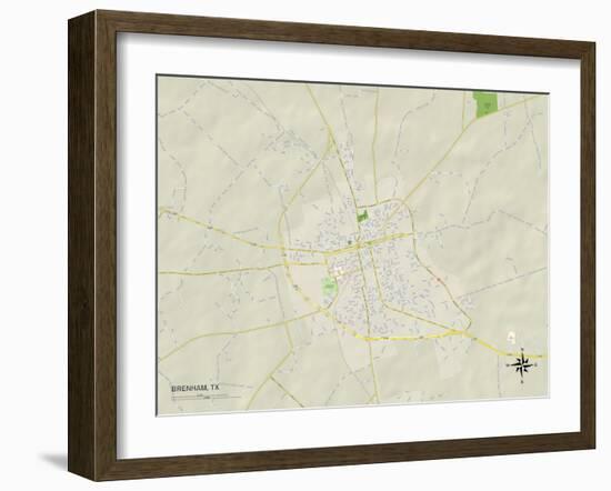 Political Map of Brenham, TX-null-Framed Art Print