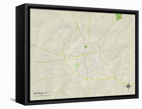 Political Map of Brenham, TX-null-Framed Stretched Canvas