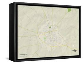 Political Map of Brenham, TX-null-Framed Stretched Canvas