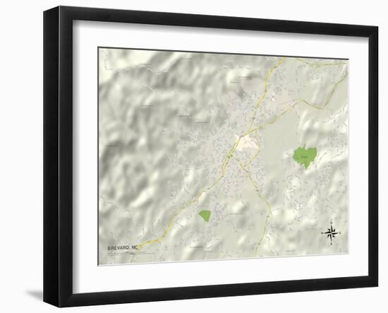 Political Map of Brevard, NC-null-Framed Art Print