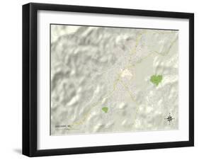 Political Map of Brevard, NC-null-Framed Art Print