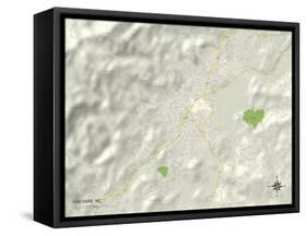 Political Map of Brevard, NC-null-Framed Stretched Canvas