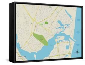 Political Map of Brielle, NJ-null-Framed Stretched Canvas