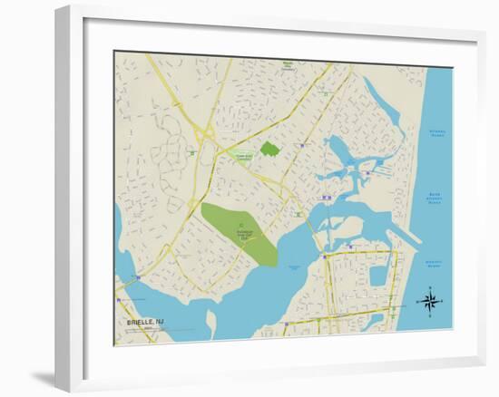 Political Map of Brielle, NJ-null-Framed Art Print