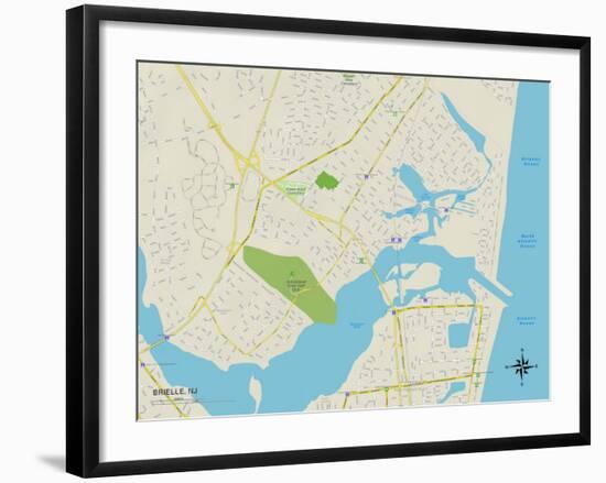 Political Map of Brielle, NJ-null-Framed Art Print