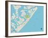 Political Map of Brigantine, NJ-null-Framed Art Print