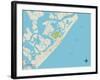 Political Map of Brigantine, NJ-null-Framed Art Print