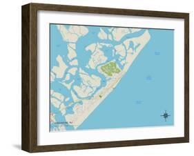 Political Map of Brigantine, NJ-null-Framed Art Print