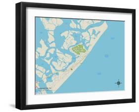 Political Map of Brigantine, NJ-null-Framed Art Print
