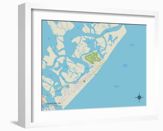 Political Map of Brigantine, NJ-null-Framed Art Print