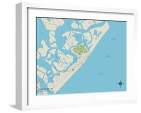 Political Map of Brigantine, NJ-null-Framed Art Print