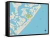 Political Map of Brigantine, NJ-null-Framed Stretched Canvas