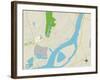 Political Map of Bristol, PA-null-Framed Art Print