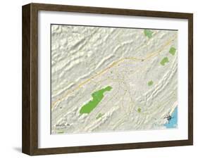 Political Map of Bristol, TN-null-Framed Art Print