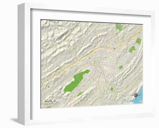 Political Map of Bristol, TN-null-Framed Art Print