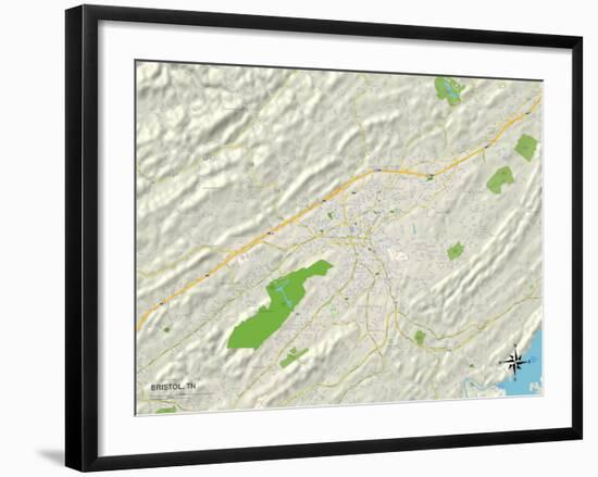 Political Map of Bristol, TN-null-Framed Art Print