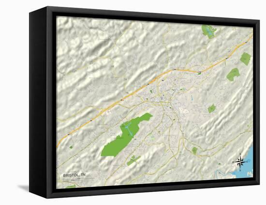 Political Map of Bristol, TN-null-Framed Stretched Canvas