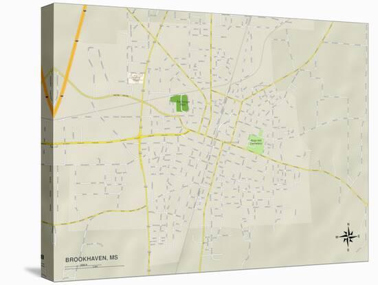 Political Map of Brookhaven, MS-null-Stretched Canvas
